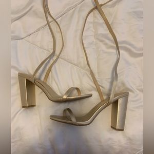 Gold Lace up heels